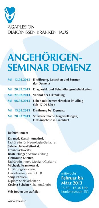 seminar demenz - AGAPLESION BETHANIEN KRANKENHAUS