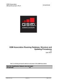 GSM Association Roaming Database, Structure And Updating