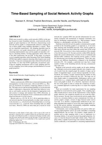 Time-Based Sampling of Social Network Activity Graphs