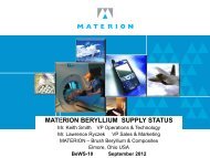 004 MATERION Beryllium Supply Status (Dorn)