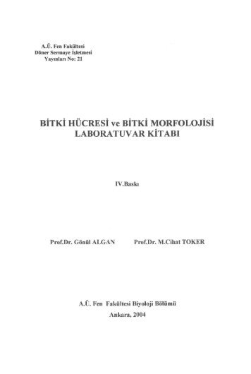 PDF Dosyası - Ankara Üniversitesi Kitaplar Veritabanı