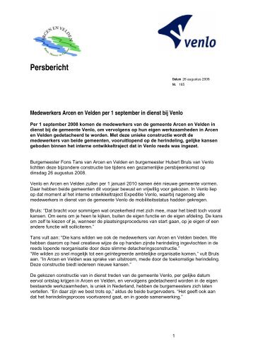 Persbericht - Gemeente Venlo