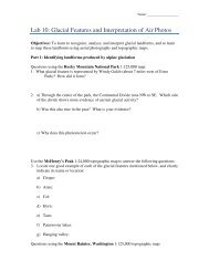 Lab 10: Glacial Features and Interpretation of Air Photos - Classes