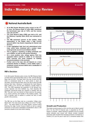 India Monetary Policy Review – June 2013 - Business Research ...