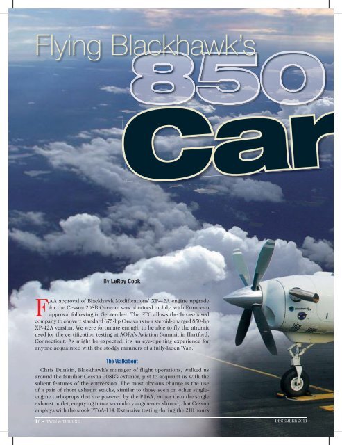 Flying Blackhawk's 850 HP Caravan - Blackhawk Modifications, Inc.