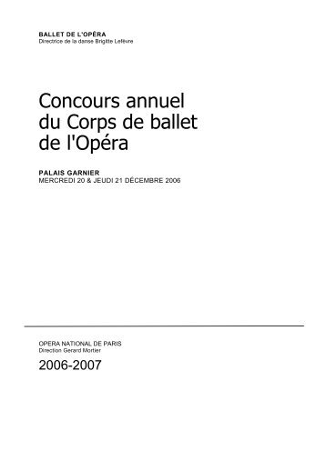 Concours annuel du Corps de ballet de l'OpÃ©ra