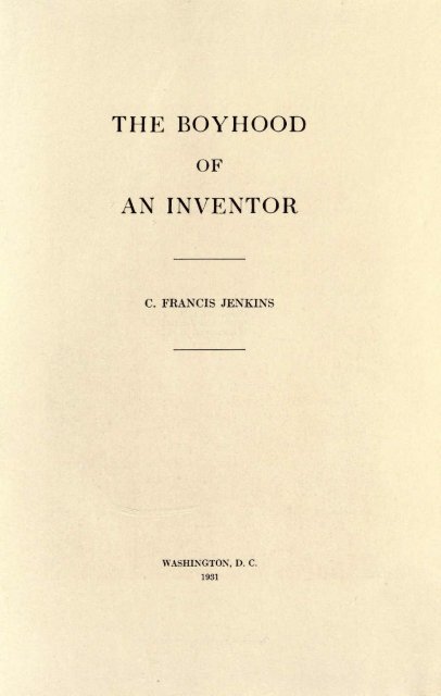 The Boyhood of an Inventor - Early Television Foundation