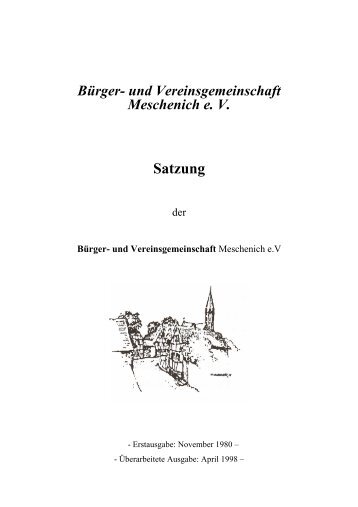 BÃ¼rger- und Vereinsgemeinschaft Meschenich e. V. Satzung