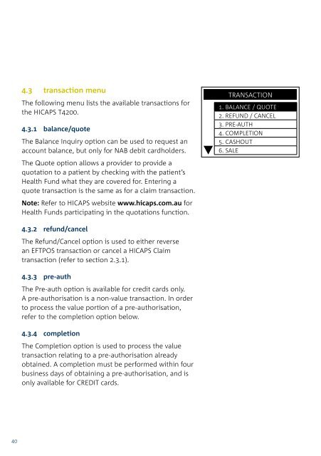 Terminal User Guide - Hicaps