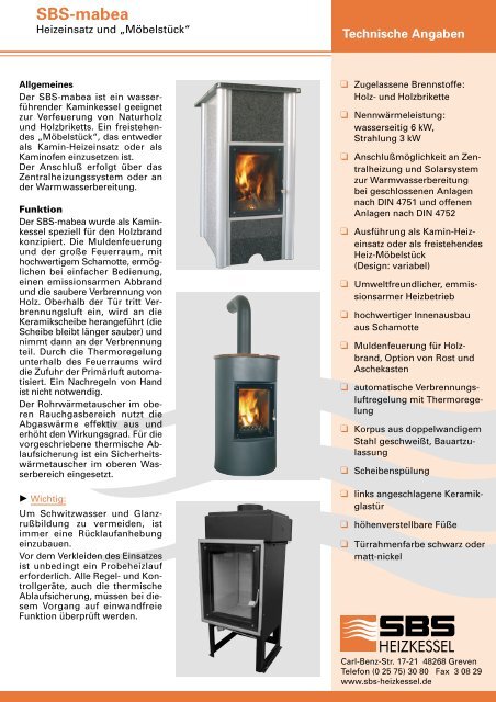 SBS-mabea - SBS Heizkessel