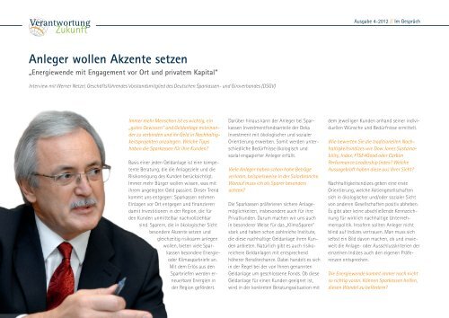 Werner Netzel, DSGV - Verantwortung Zukunft