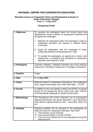 Programme Profile - NCUI