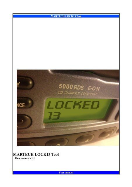 MARTECH LOCK13 Tool