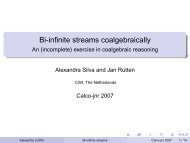 Bi-infinite streams coalgebraically - An (incomplete ... - Alexandra Silva