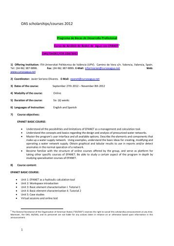 OAS scholarships/courses 2012 - Anton de Kom University of ...