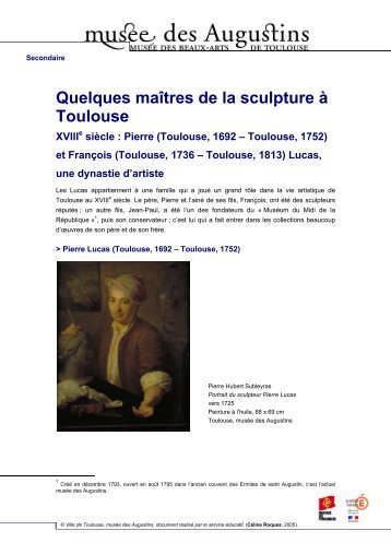 Quelques maÃ®tres de la sculpture Ã  Toulouse - Edu.augustins.org ...