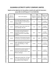 GULBARGA LECTRICITY SUPPLY COMPANY LIMITED - GESCOM