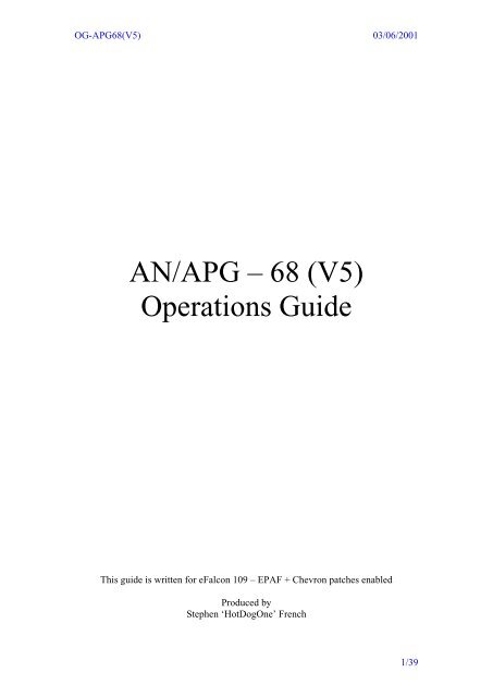 AN/APG â 68 (V5) Operations Guide