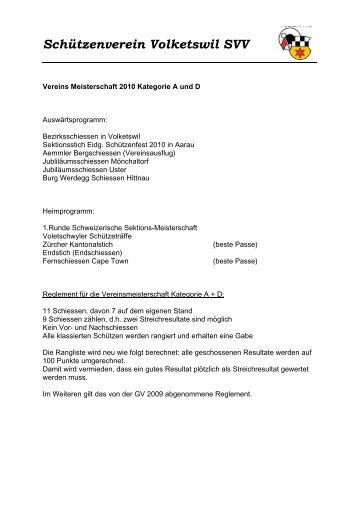 SchÃ¼tzenverein Volketswil SVV