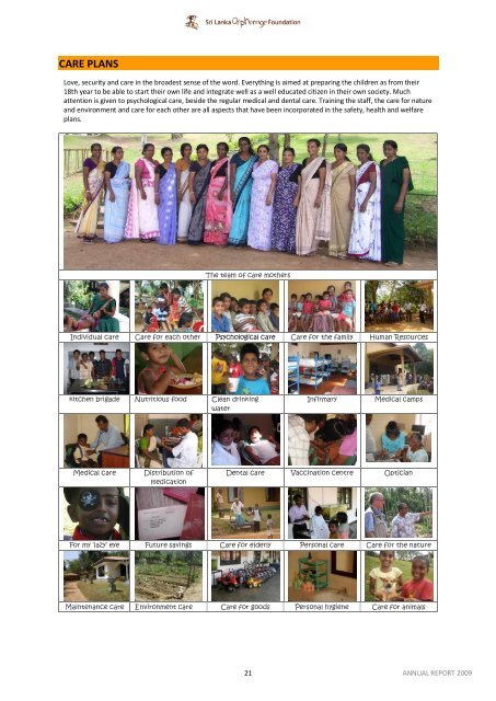 annual report 2009 - Stichting Weeshuis Sri Lanka