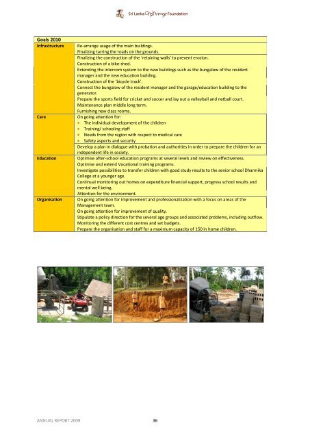 annual report 2009 - Stichting Weeshuis Sri Lanka