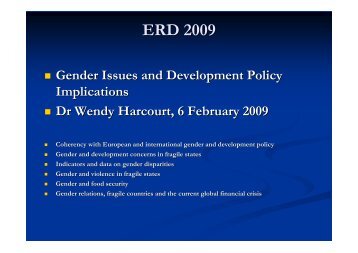 Gender Issues and Development Policy Implications, by ... - ERD