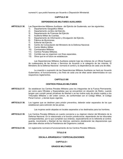 Ley Constitutiva del EjÃƒÂ©rcito de Guatemala - Ministerio de la ...