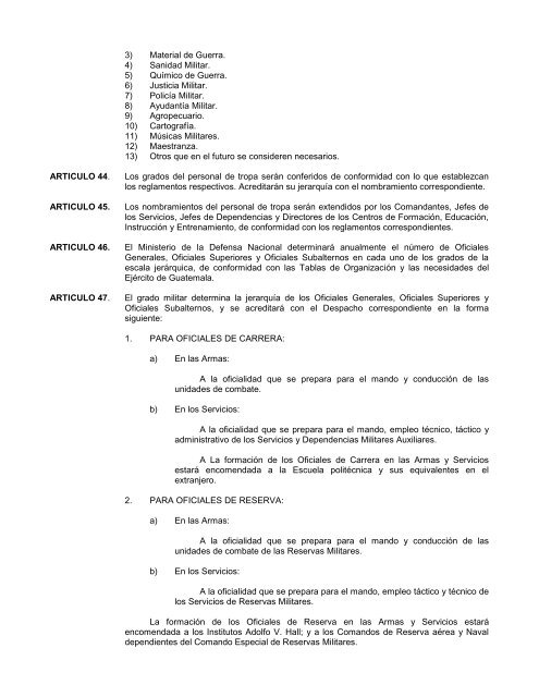 Ley Constitutiva del EjÃƒÂ©rcito de Guatemala - Ministerio de la ...