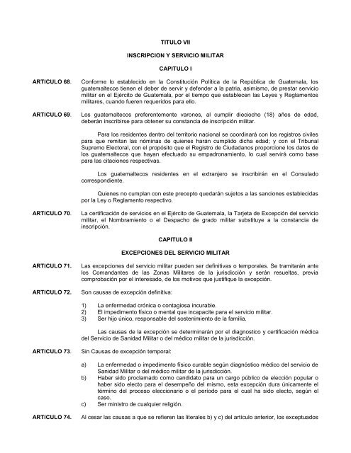 Ley Constitutiva del EjÃƒÂ©rcito de Guatemala - Ministerio de la ...