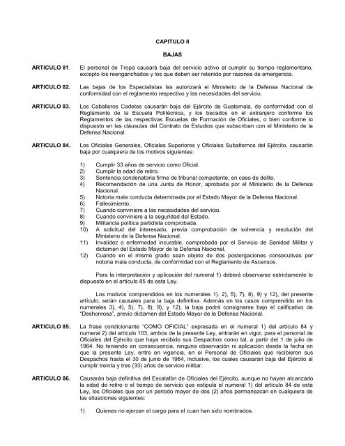 Ley Constitutiva del EjÃƒÂ©rcito de Guatemala - Ministerio de la ...