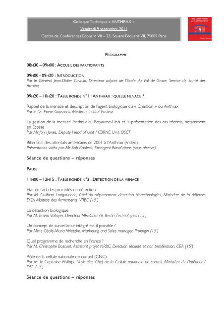 TÃ©lÃ©chargez le programme - hcfdc