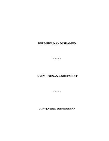 Boumhounan Agreement - The Grand Council of the Crees