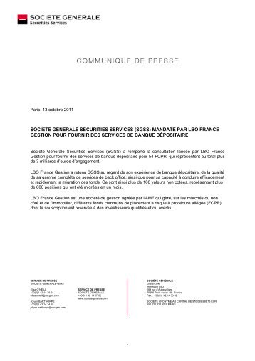 societe generale securities services (sgss) mandate par lbo france ...