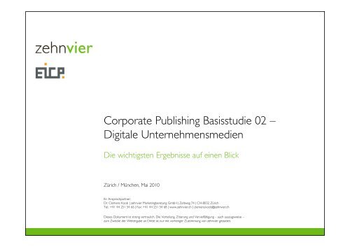 Corporate Publishing Basisstudie 02 – Digitale Unternehmensmedien