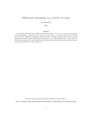 Differential cohomology in a cohesive Ñ-topos - nLab