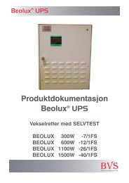 Produktdokumentasjon UPS - BVS Brannvernsystemer AS