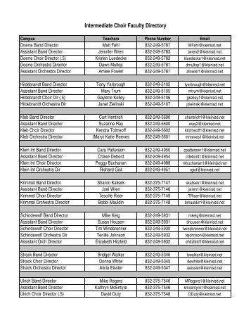 Contact an Intermediate Band Teacher