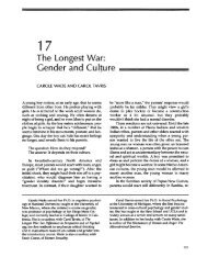 The Longest War: Gender and Culture