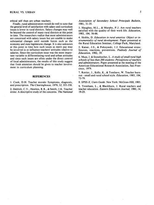 Rural and Urban Teachers: Differences in Attitudes and Self Concepts