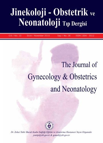 Ã–zet - Jinekoloji-Obstetrik ve Neonatoloji TÄ±p Dergisi - Zekai Tahir ...