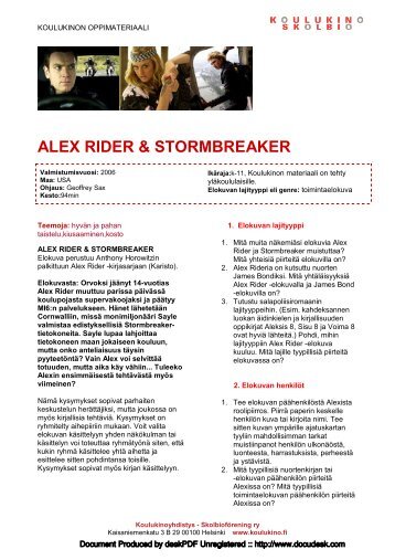 alex rider & stormbreaker - Koulukino