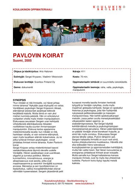 PAVLOVIN KOIRAT - Koulukino