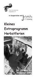 Kleines Extraprogramm Herbstferien - bei ARTefix