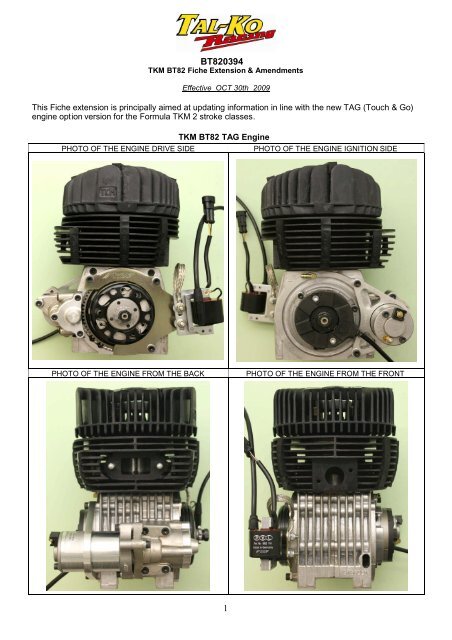 TKM BT82 TAG Engine Fiche - Tal-Ko