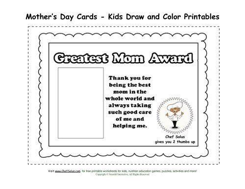 Printable Mothers Day Cards - Nourish Interactive