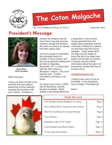 The Coton Malgache - Canadian Coton De Tulear Club