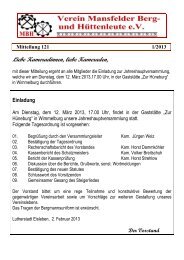 Nr.121 (1/2013) - Verein Mansfelder Berg- und HÃ¼ttenleute eV