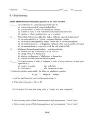 Solution Stoichiometry Worksheet