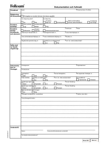 Dokumentation och fullmakt - Folksam