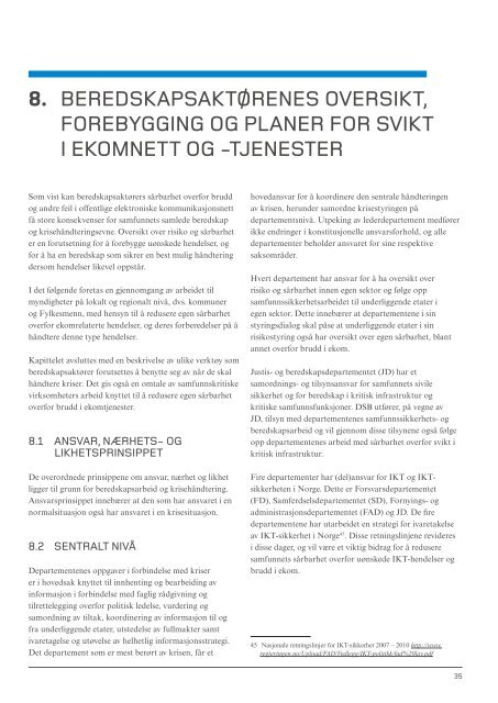 Samfunnets sÃ¥rbarhet overfor bortfall av elektronisk kommunikasjon